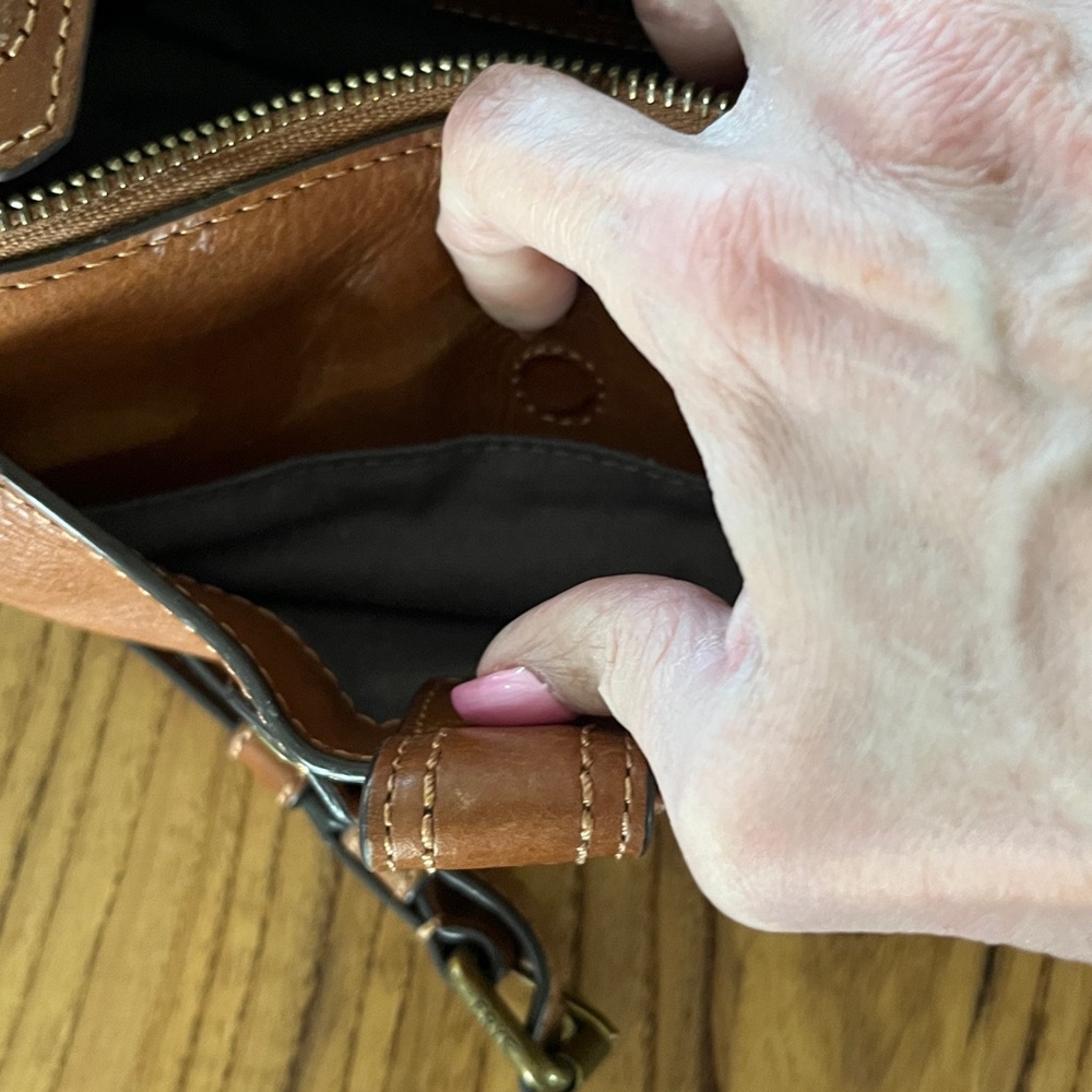 Frye Tan Leather Interior Label Crossbody - Picture 7 of 8